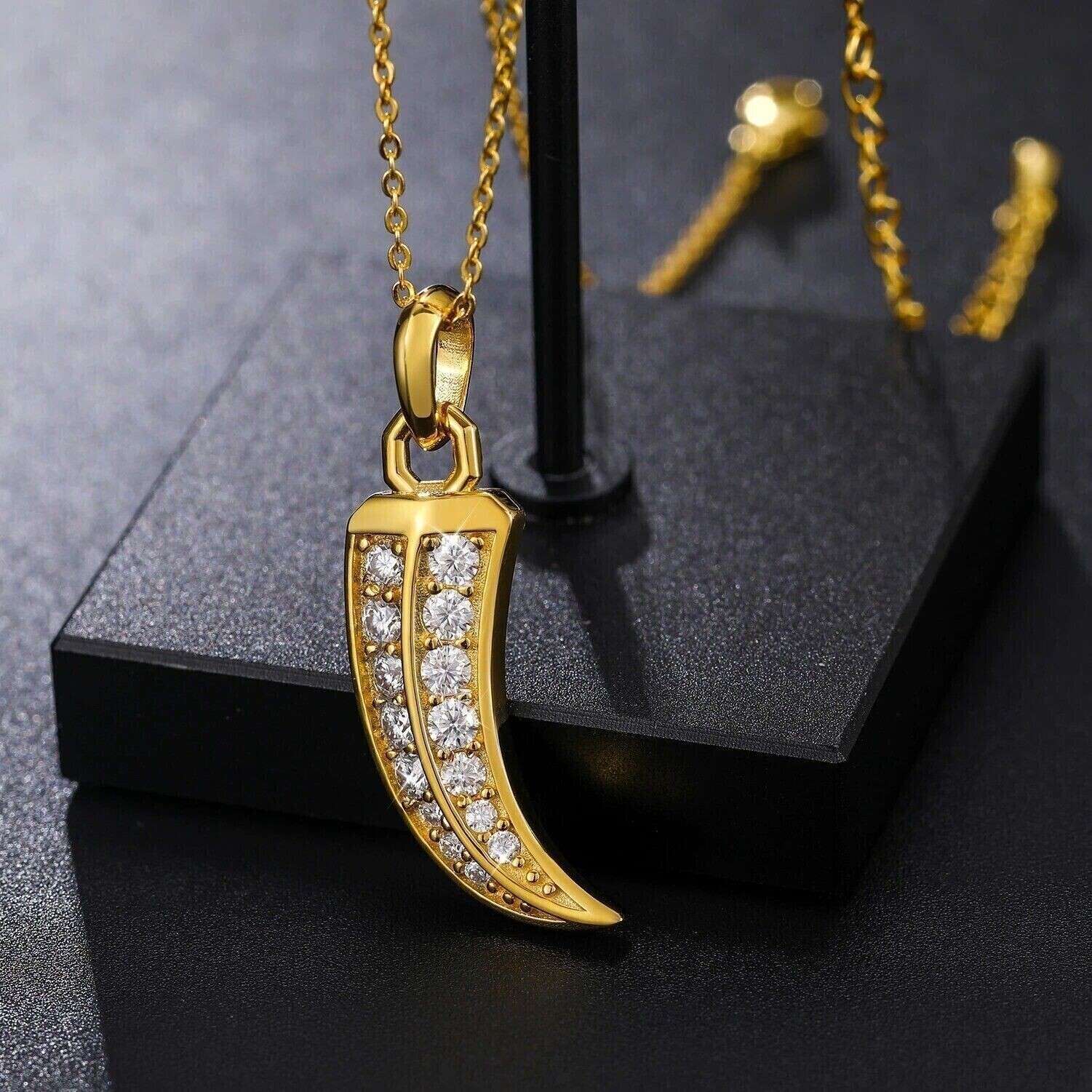 Daily Wear Stunning Pendant Round Cut Simulated Diamond 14k Yellow Gold Plated