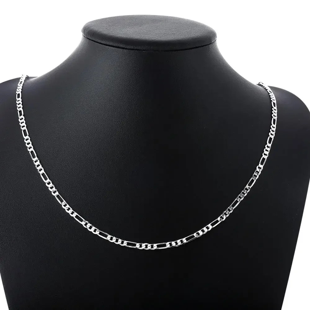 40-75cm 925 sterling Silver 16-30 Inches fine 4MM chain Necklaces for women