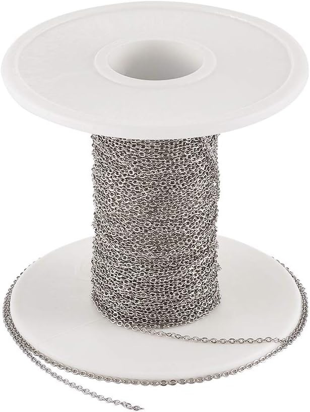 Pandahall 32.8 Feet/10M 304 Stainless Steel Chains- 1.1×0.3mm- feet