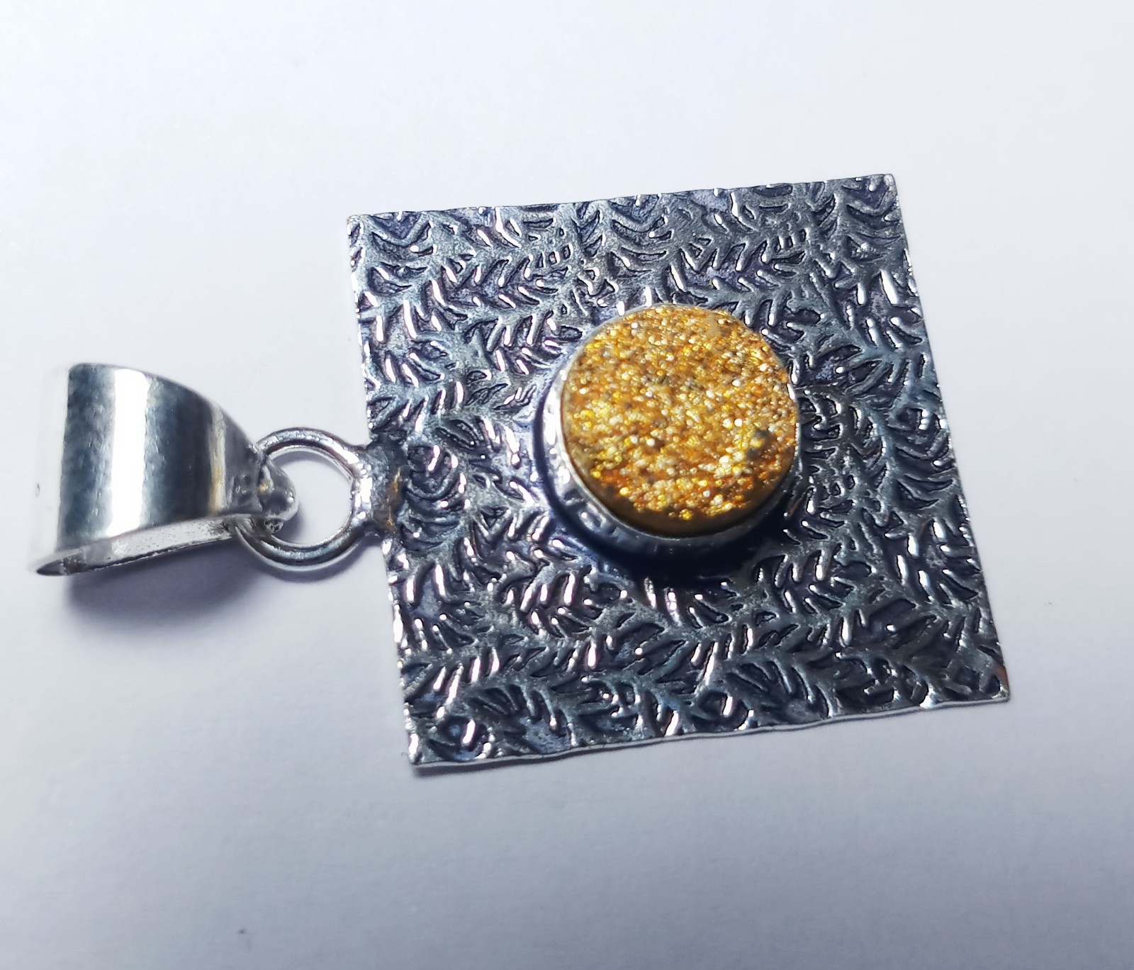 Titanium Druzy Round Shape Handmade Gemstone Pendant Jewelry Size 1.5 Inches