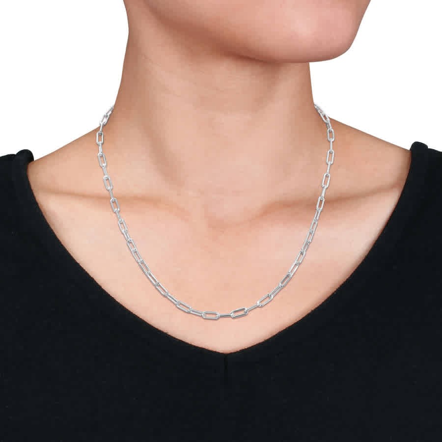 AMOUR 3.5mm Paperclip Chain Necklace In Sterling Silver, 18 In