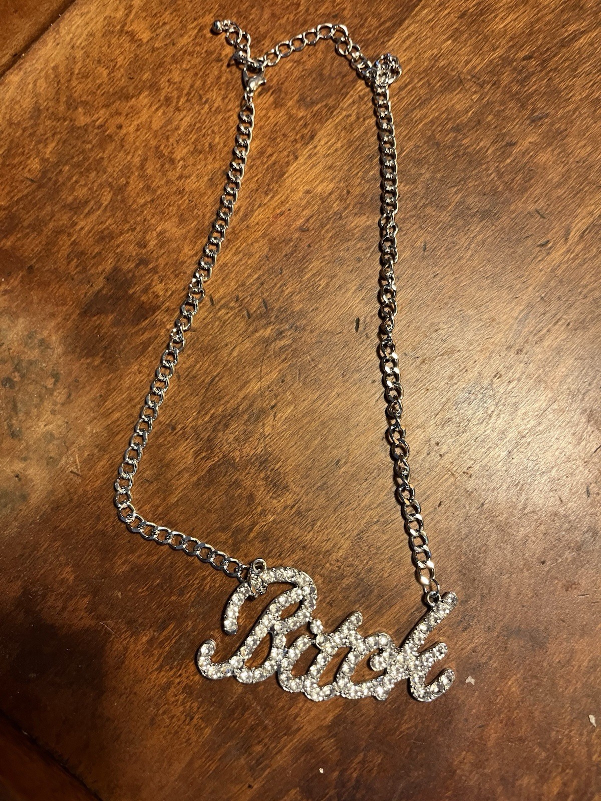 Bitch Necklace New Crystal Rhinestones Pendant with 18 3/4 Inch Long Link Chain