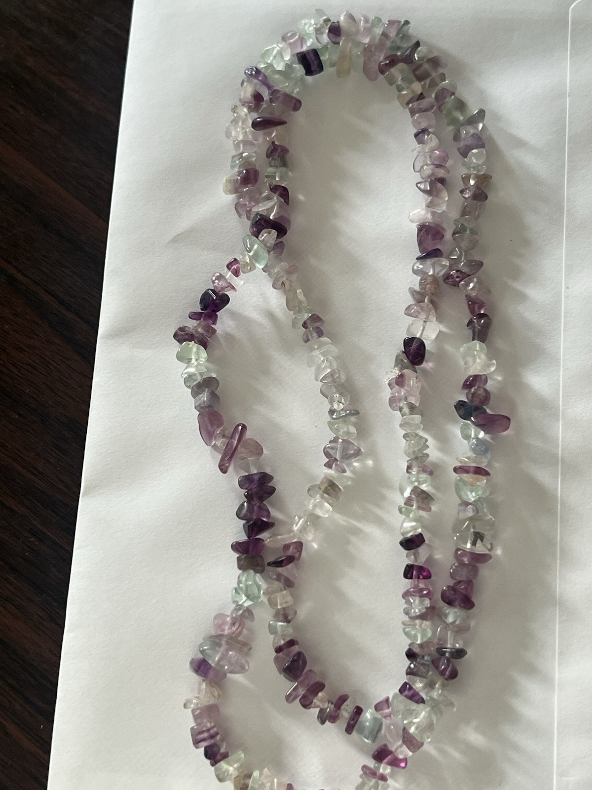 Fluorite Crystal Chip Beaded Strand Necklace Ball/Bead Chain Multicolor