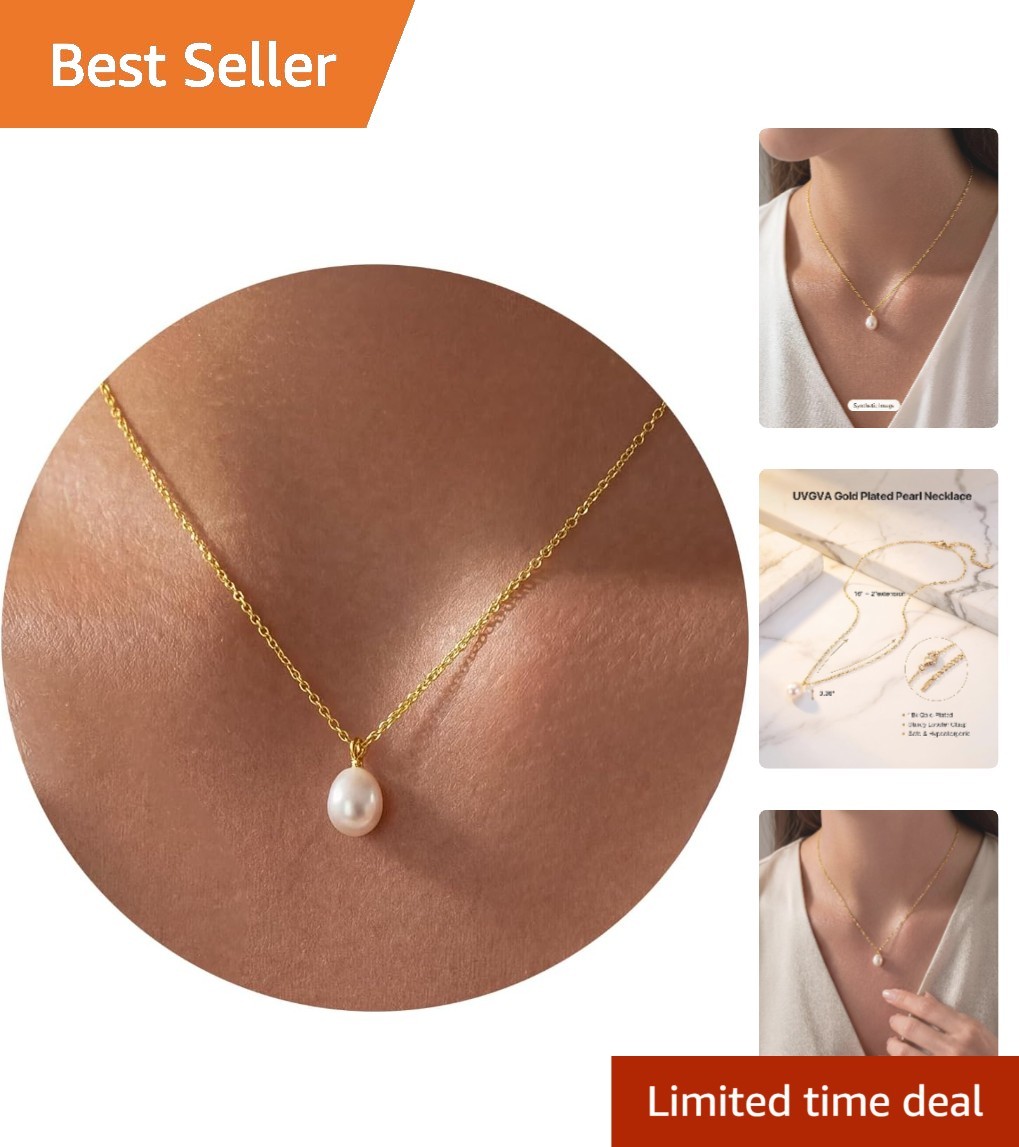 Minimalist 18K Gold Pearl Pendant Necklace for Women – Perfect Gift & Daily Wear