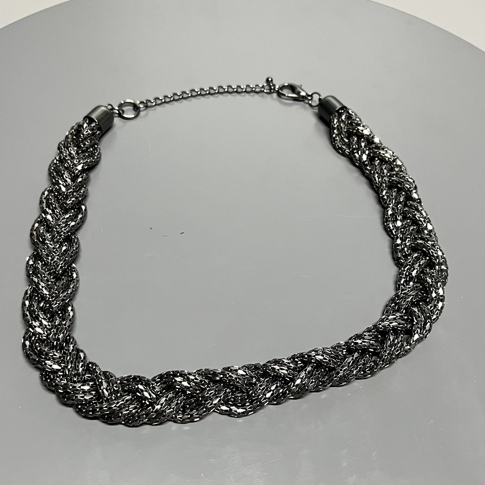 Braided Chain Necklace Womens Statement Adjustable Lobster Clasp 19-22in Jewelry