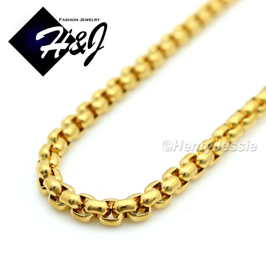 18″-36″Stainless Steel 3mm Gold Plated Chain Light Blue Rhinestone Pendant*GP117