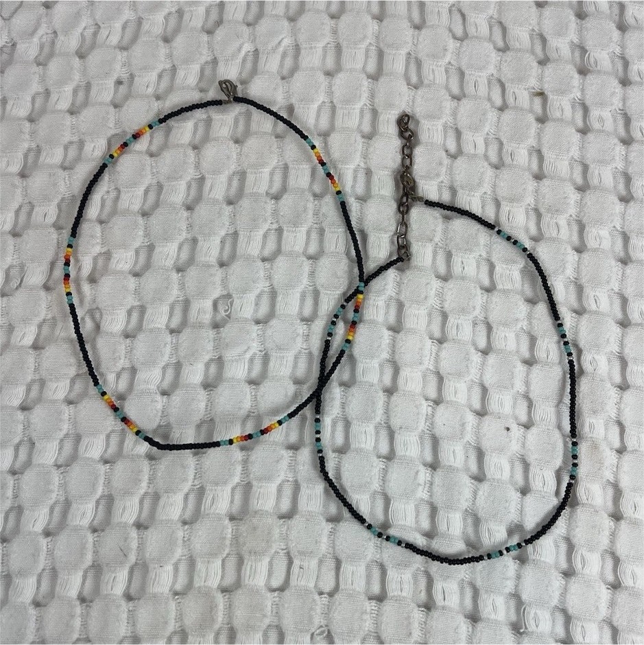 Beaded Choker Multicolor Handmade Set of 2 Fashion Jewelry Undated Era