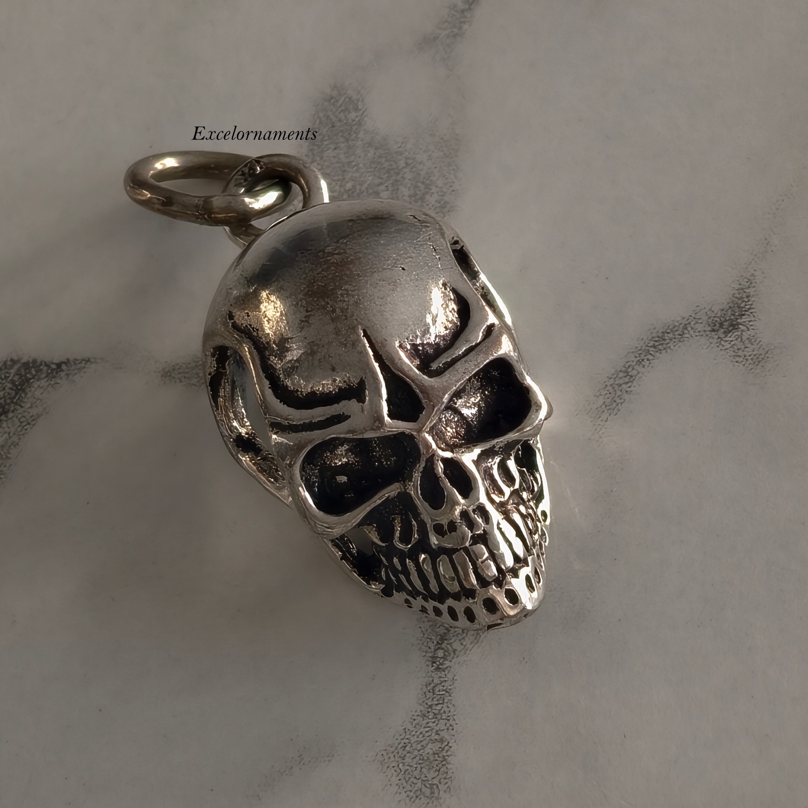 Skull Pendant 925 Sterling Silver Gothic Memento Mori Pendant Wonderful Pendant