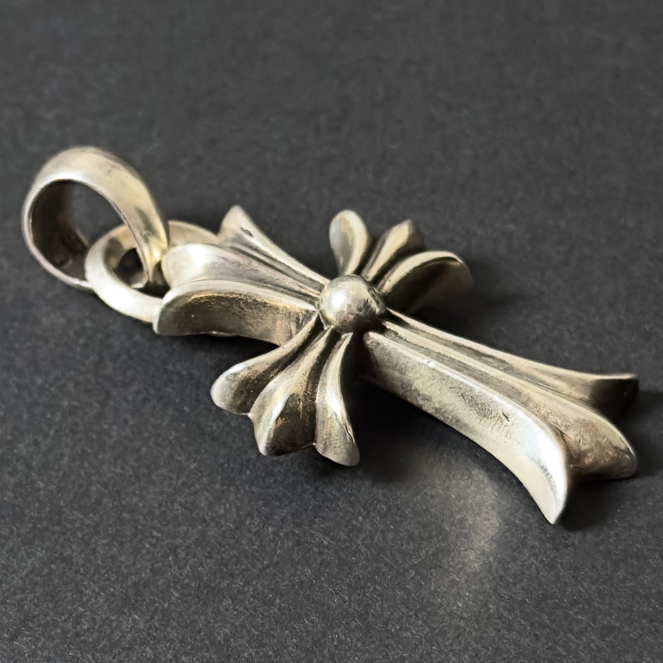 Authentic Chrome Hearts Small Cross With Bale Pendant 925 Sterling Silver