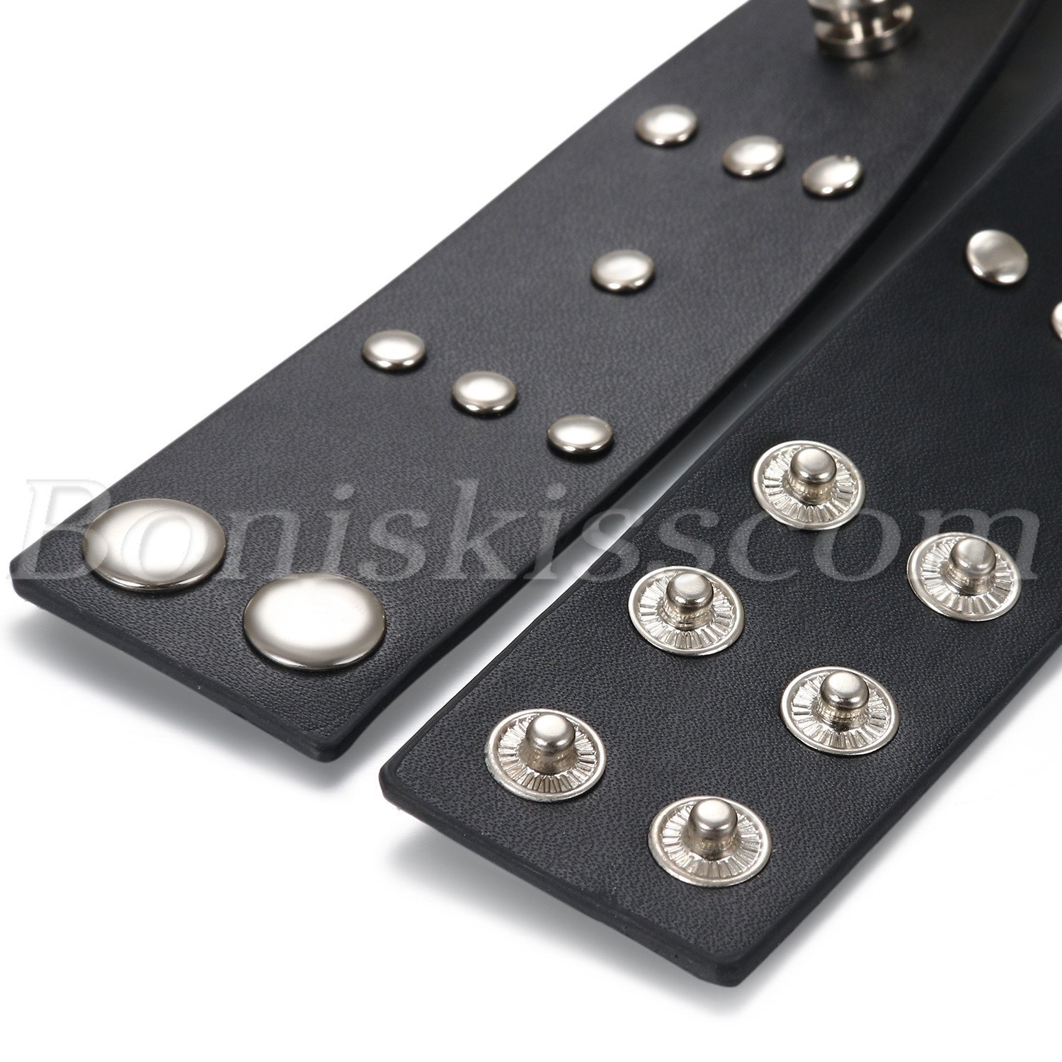 Men’s Womens Punk Gothic Black Leather Choker Spike Rivet O Ring Collar Necklace