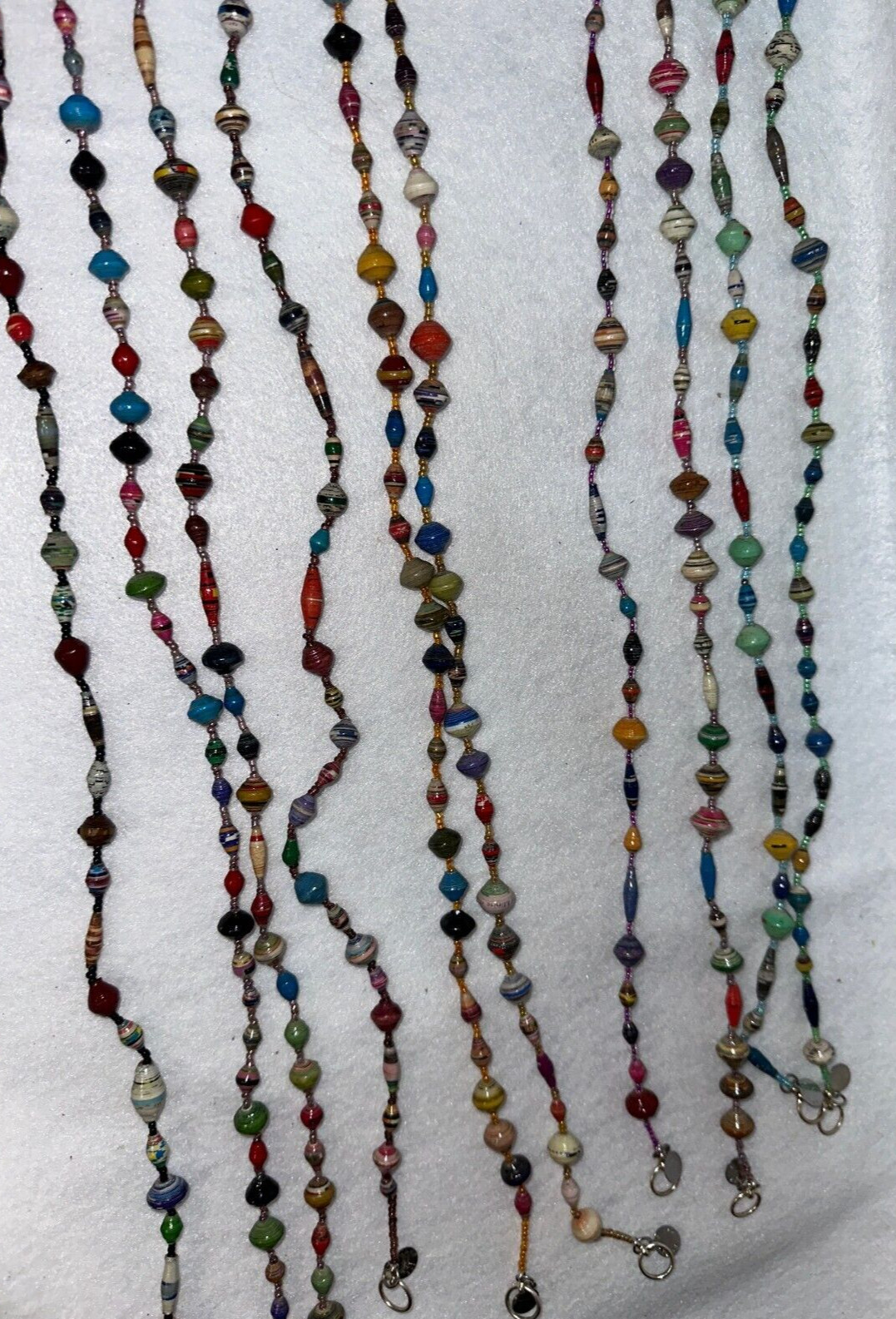 Multicolor Uganda African Bead For Life Rolled Paper Beads 16″- 21” Necklace NEW