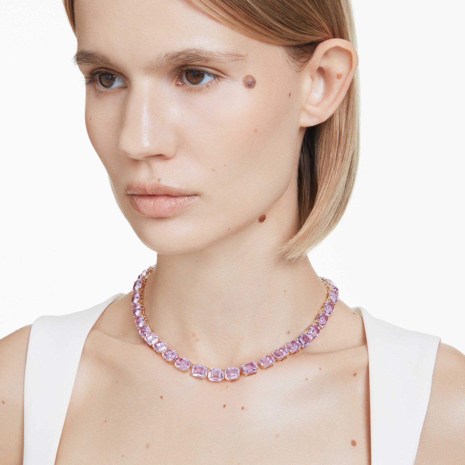 Swarovski Millenia Necklace, Octagon Cut, Purple, Gold-Tone Plated 5705754