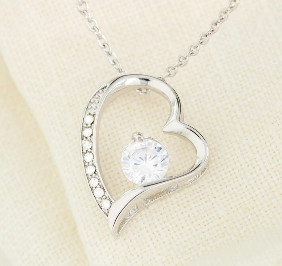 Anniversary Gift For Wife, Romantic Wife Necklace Jewelry Gold Heart Gift