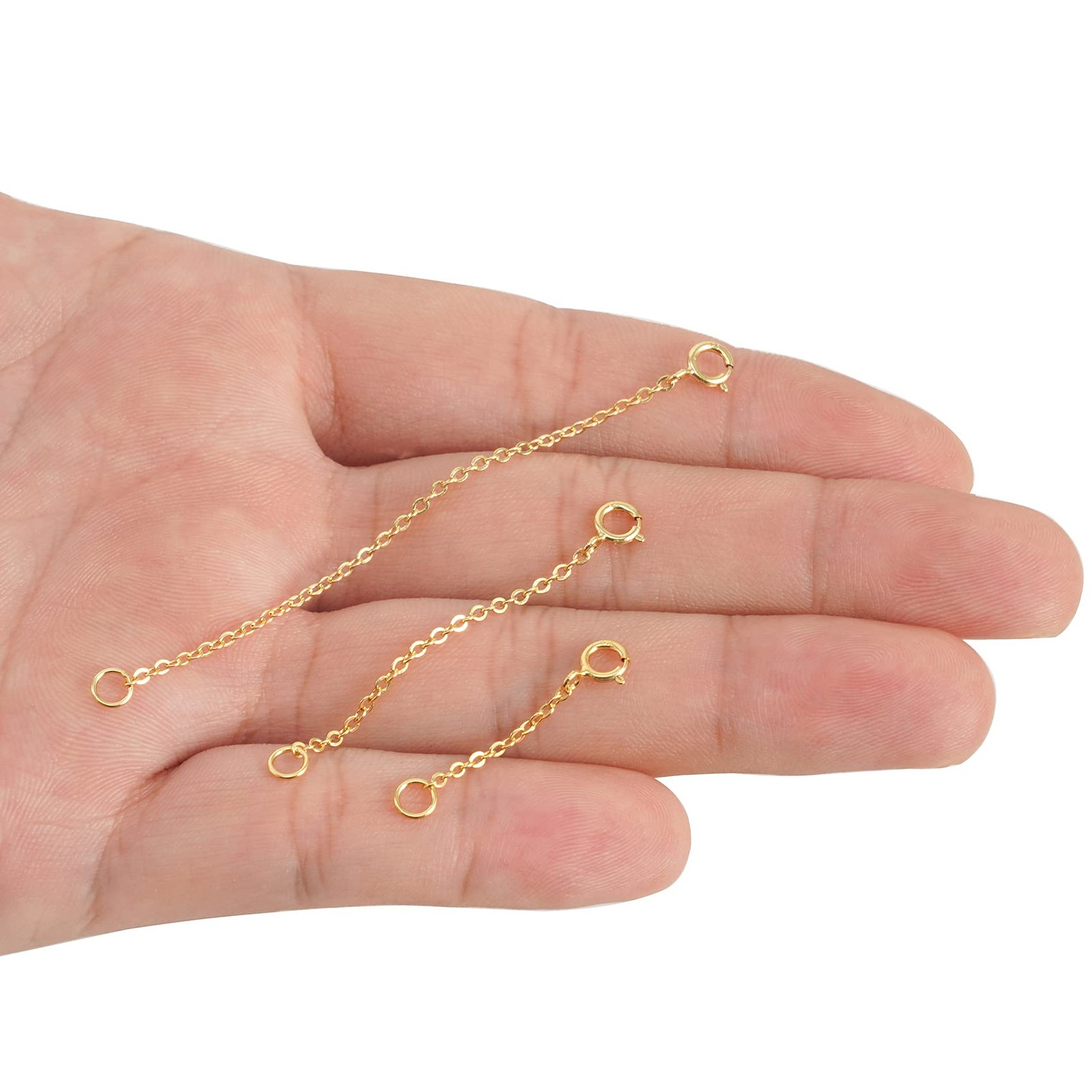 Gold Necklace Extenders 14k Extender Chain 925 Sterling Silver Extension Brac…