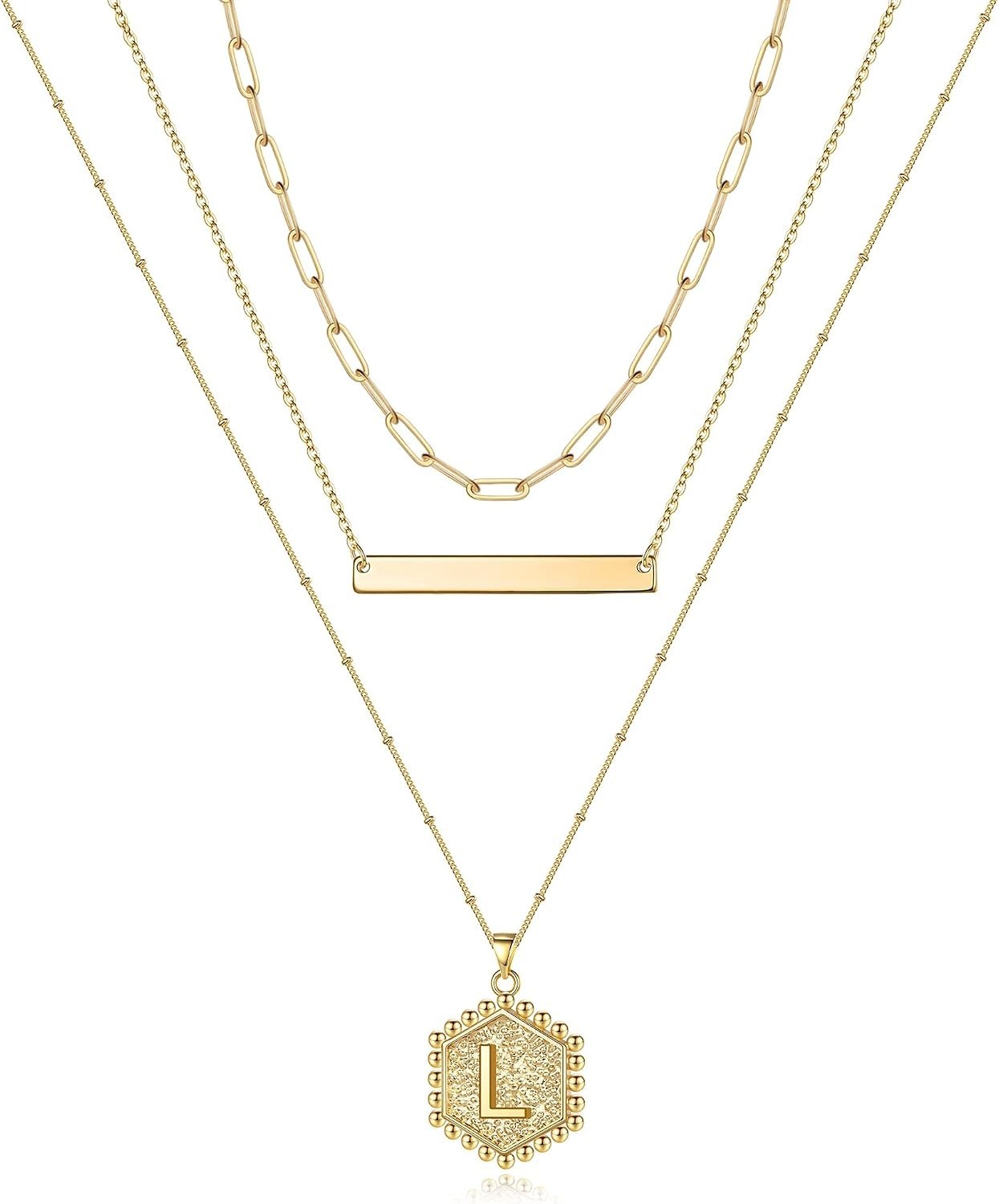 Hypoallergenic Layering Necklaces – 14K Gold Plated Adjustable Jewelry for Women