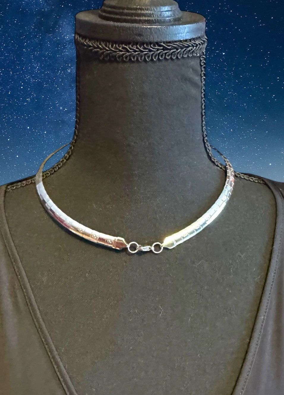 Women’s 18″ Stainless Steel Omega Necklace With Butterfly Design Boho