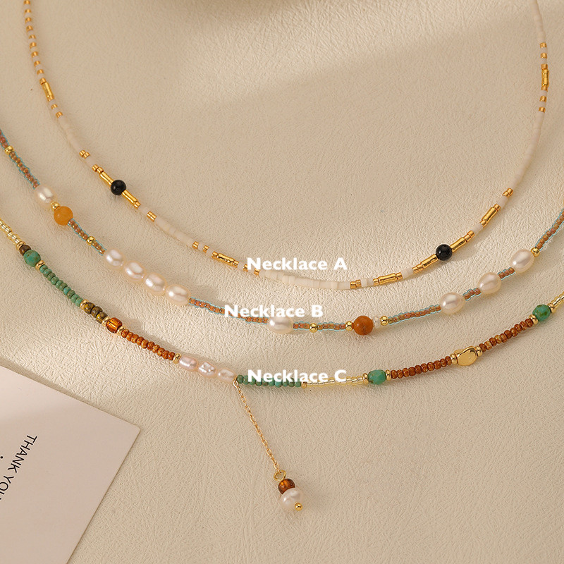 Handcrafted Colorful Beaded Layered Necklace, Summer Jewelry for Women
