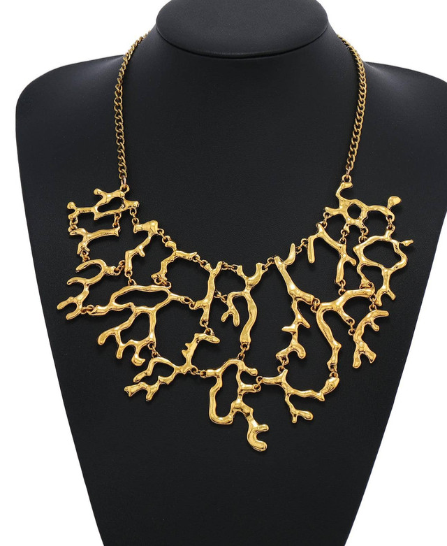 Coral reef grass chunky necklace