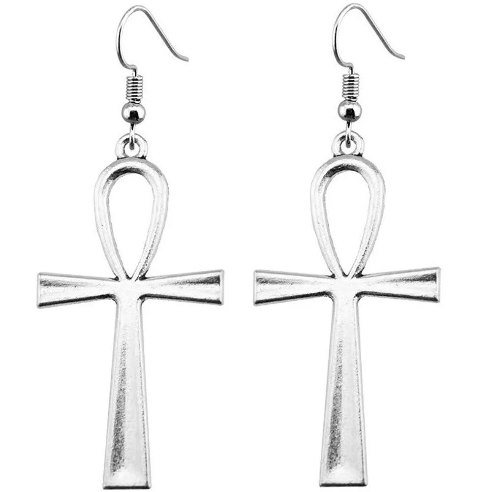 10x5cm Vintage Egyptian Life Big Ankh Cross Pendant Long Chain Necklace Fashion