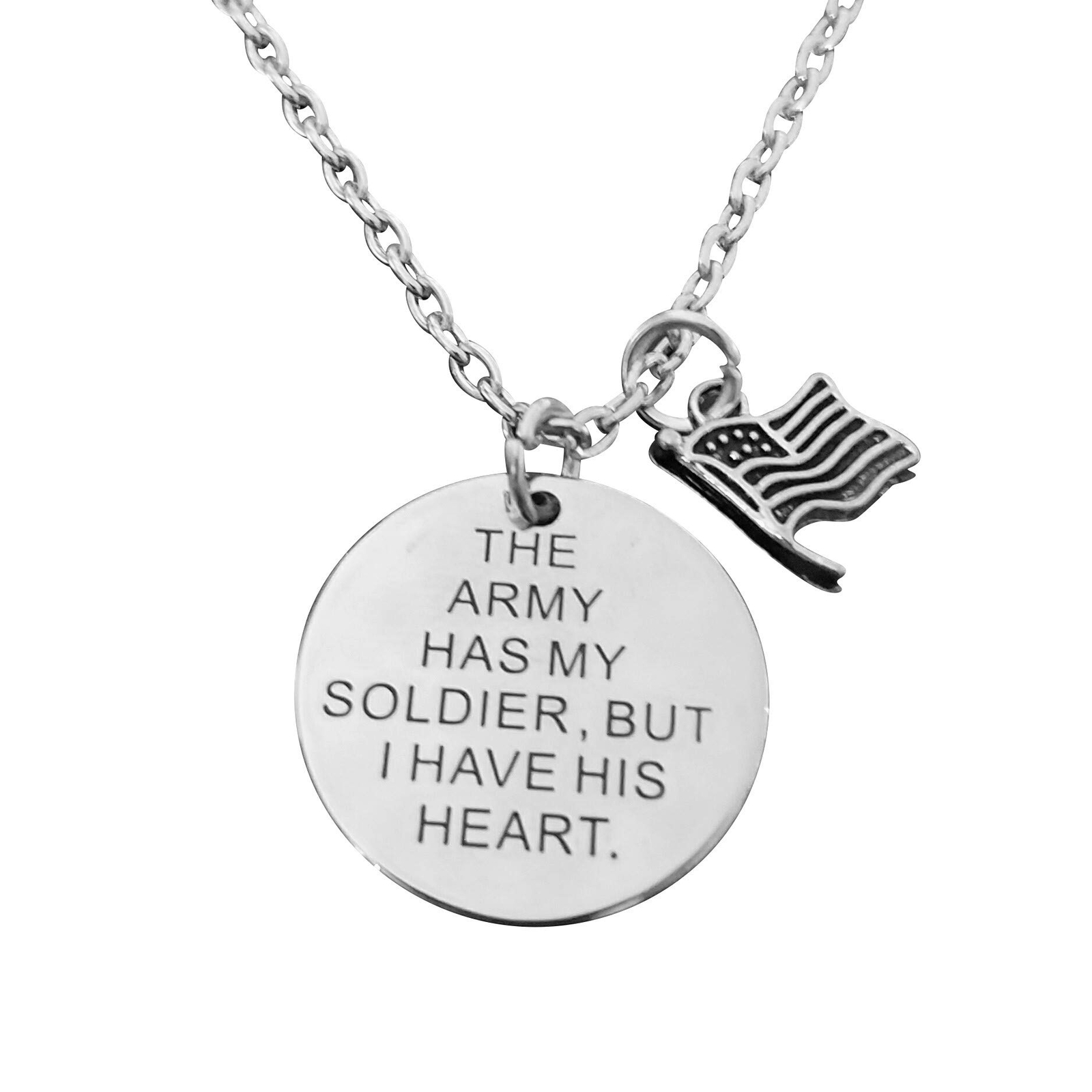 Art Attack United States Army Necklace, American Flag Pendant Necklace