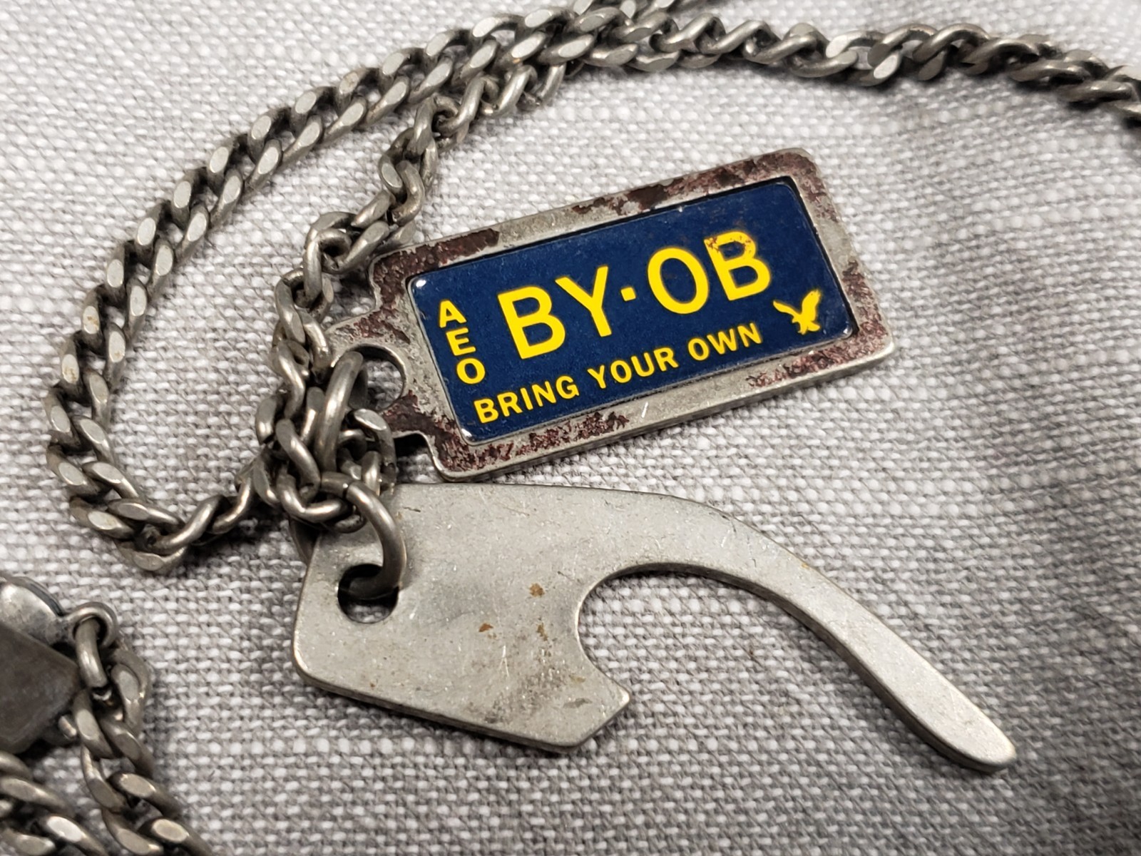 Beautiful Necklace Pendant American Eagle Outfitters BYOB Bottle Opener Gift C14