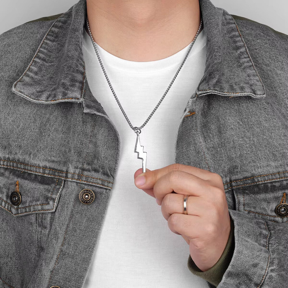 Sculpt Rings™ 316L Stainless Steel Lightning Bolt Pendant Necklace | 50/60/70cm