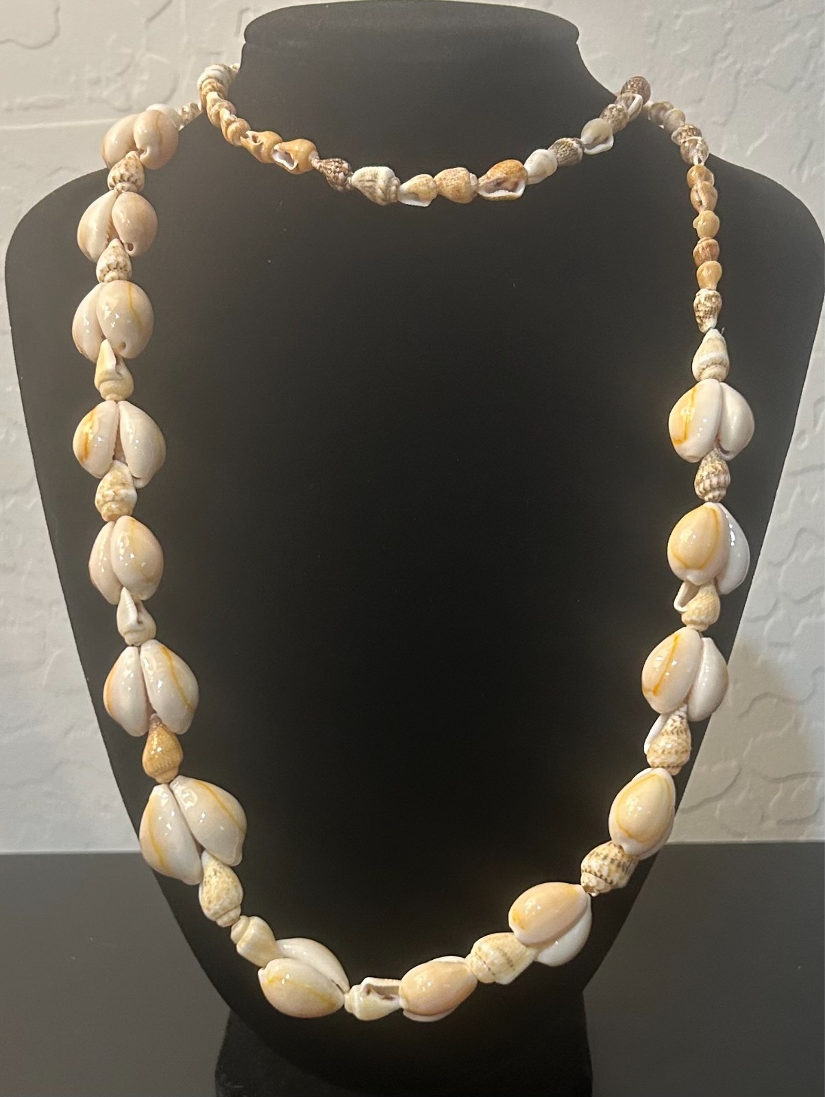 Cowrie Seashell Necklace 34 Inch Length Good Condition