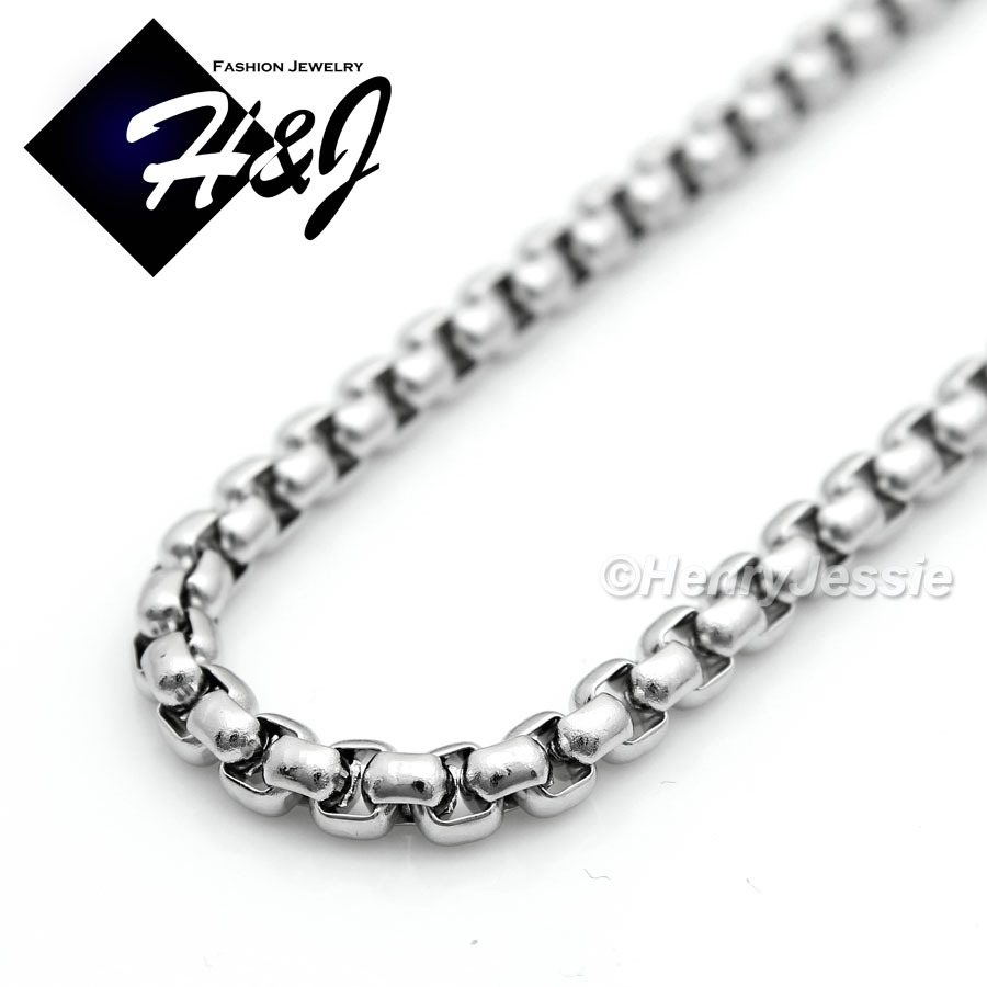 20″MEN Stainless Steel 3mm Silver Box Chain Plain Ankh Key Cross Pendant*P106
