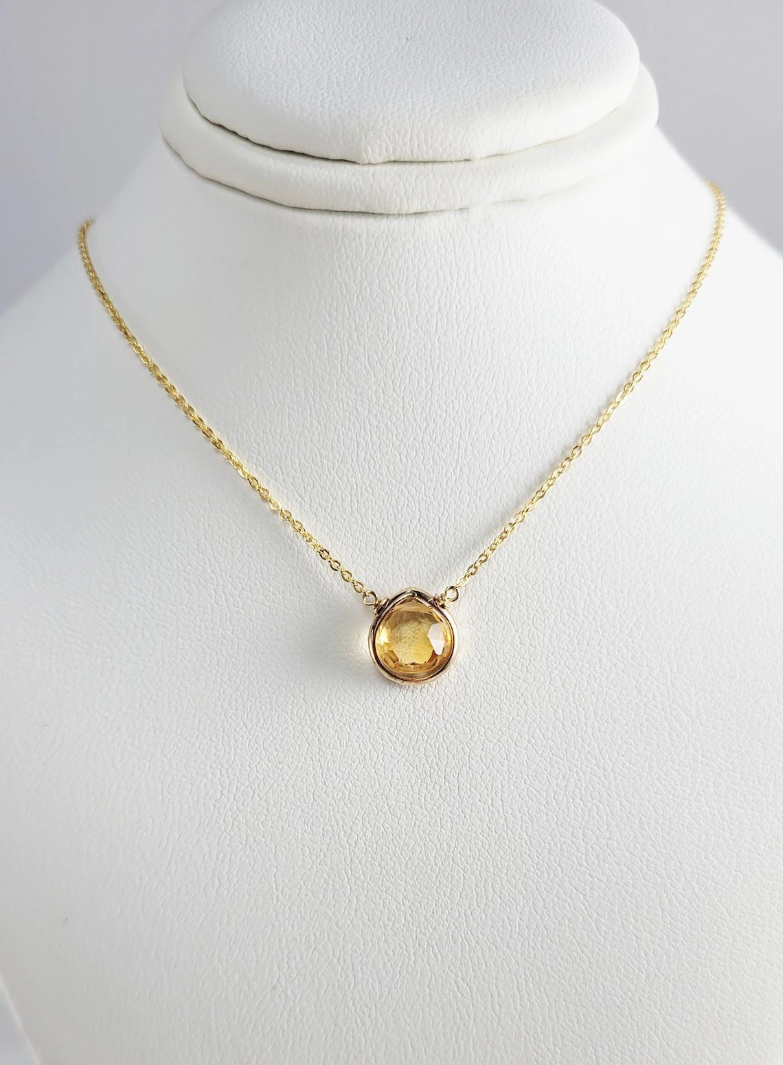 Citrine Necklace, November Birthstone /Handmade Jewelry/ Necklaces
