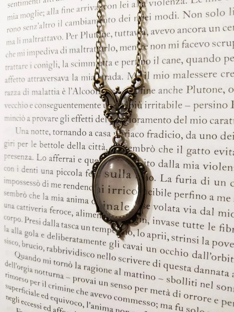 Gothic Vintage Magnifying Glass Pendant Necklaces for Women Steampunk Victorian