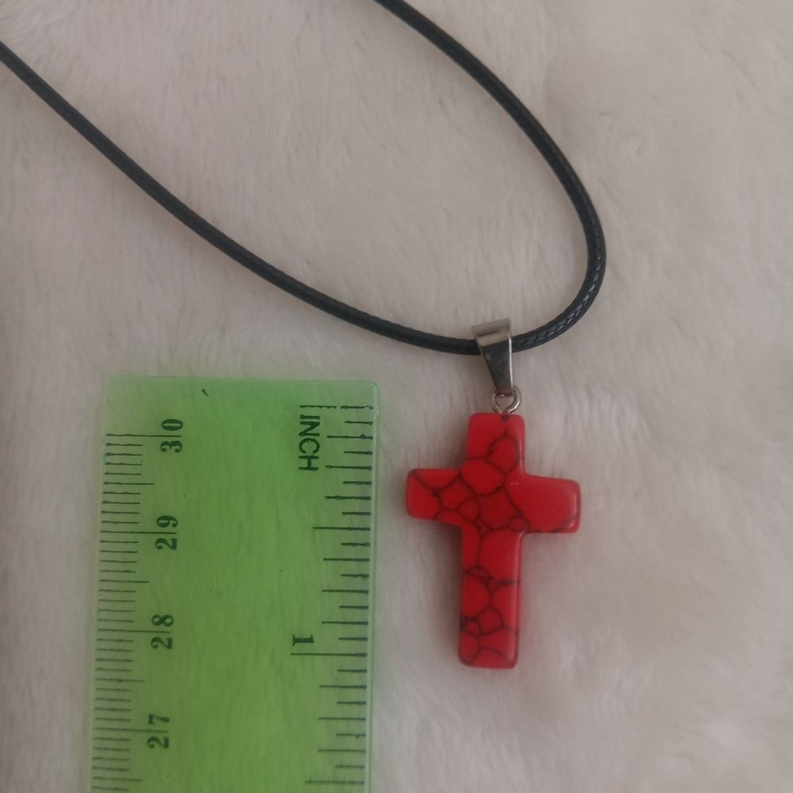 Elegant Black Necklace with Red Pendant