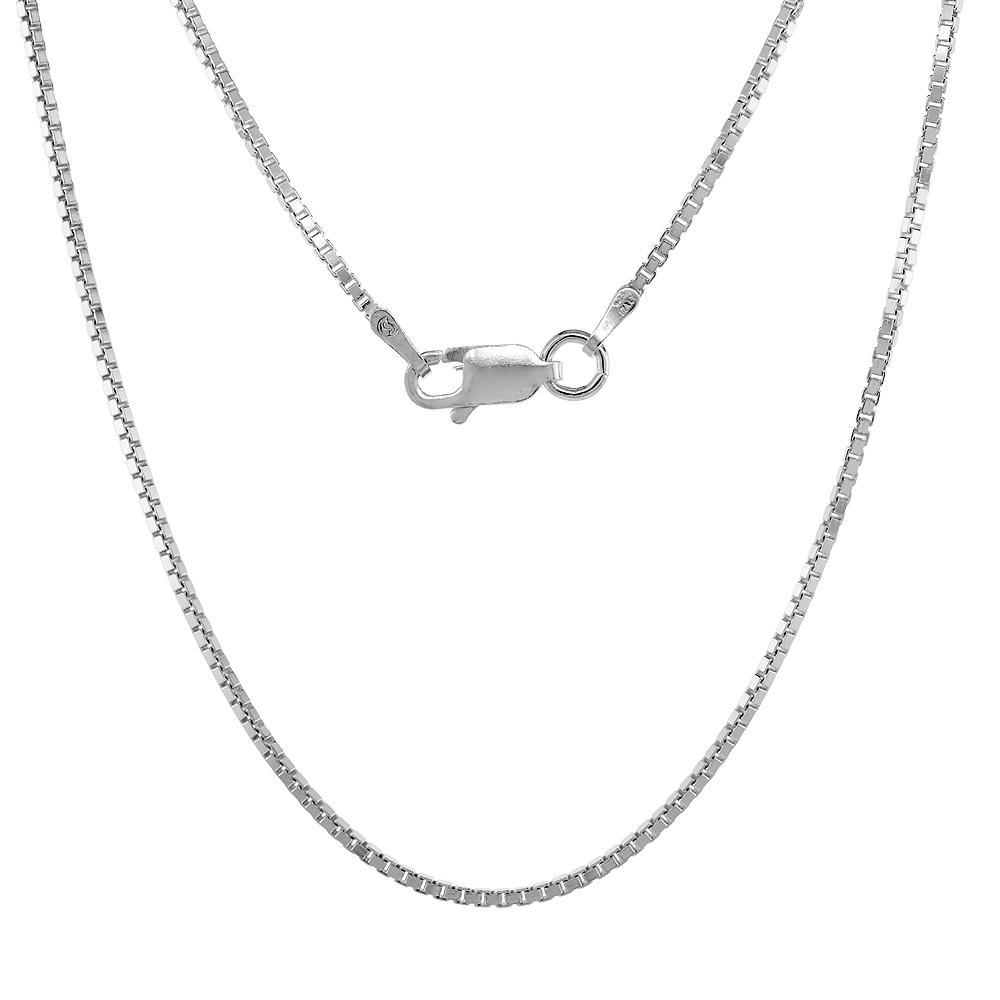 Sterling Silver 1.2mm Box Chain Necklace or Bracelet, LOBSTER CLASP, Made Italy