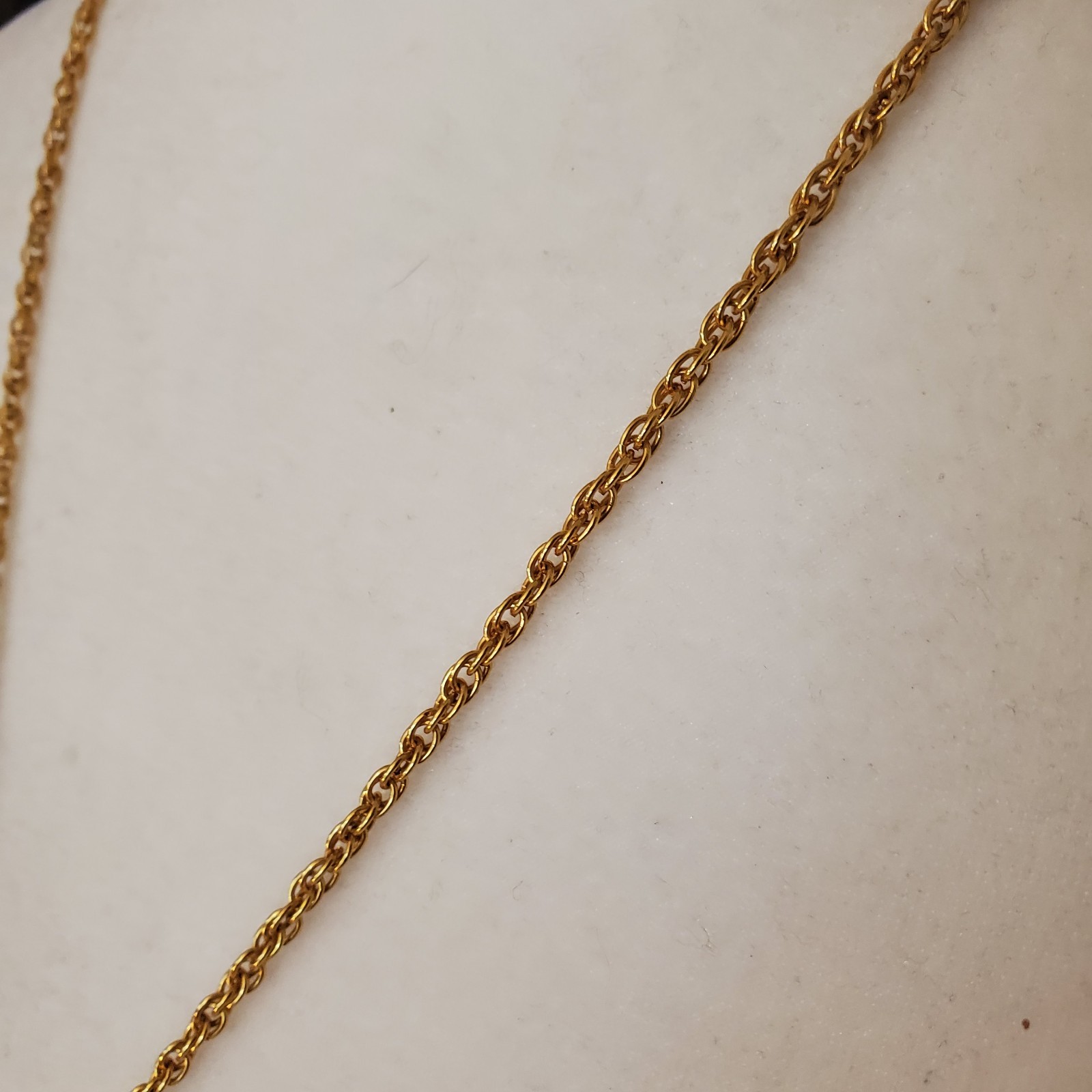 Butterfly Pendant Necklace Goldtone Peachy Orange Signed Thailand 24″