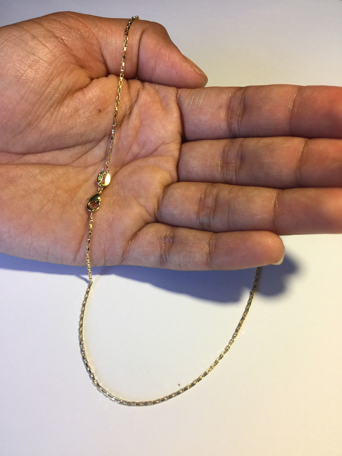 14K GOLD PLATED LONG BOX 19/ 20 INCH CHAIN J268