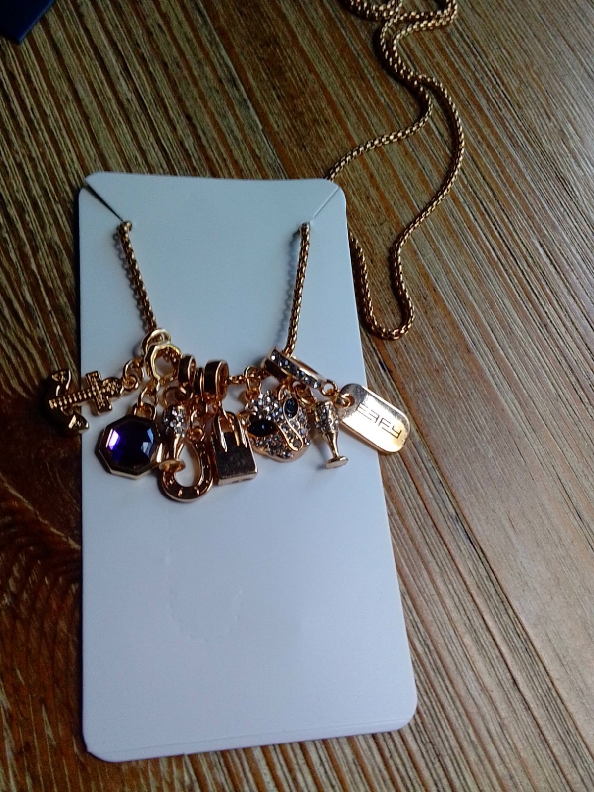 Effy With Love Gold Tone Necklace With Multiple Charms (8) New