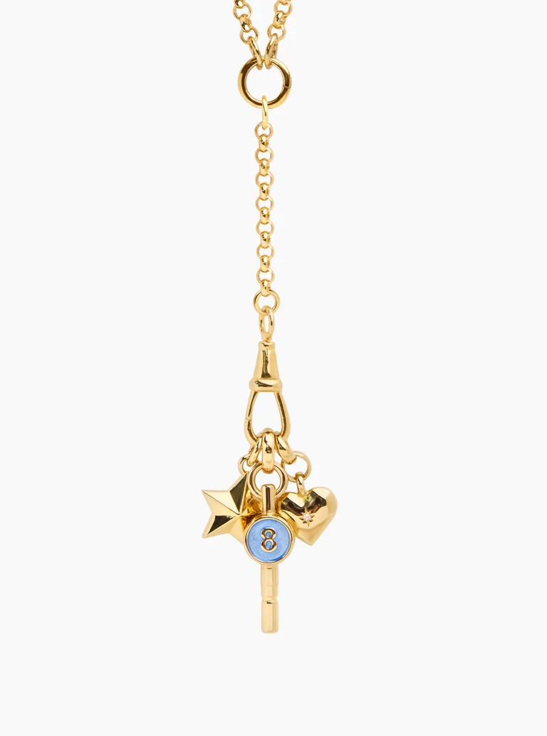 Rolo Chain charm Necklace Brass Metal North Star and Heart Necklace for gift