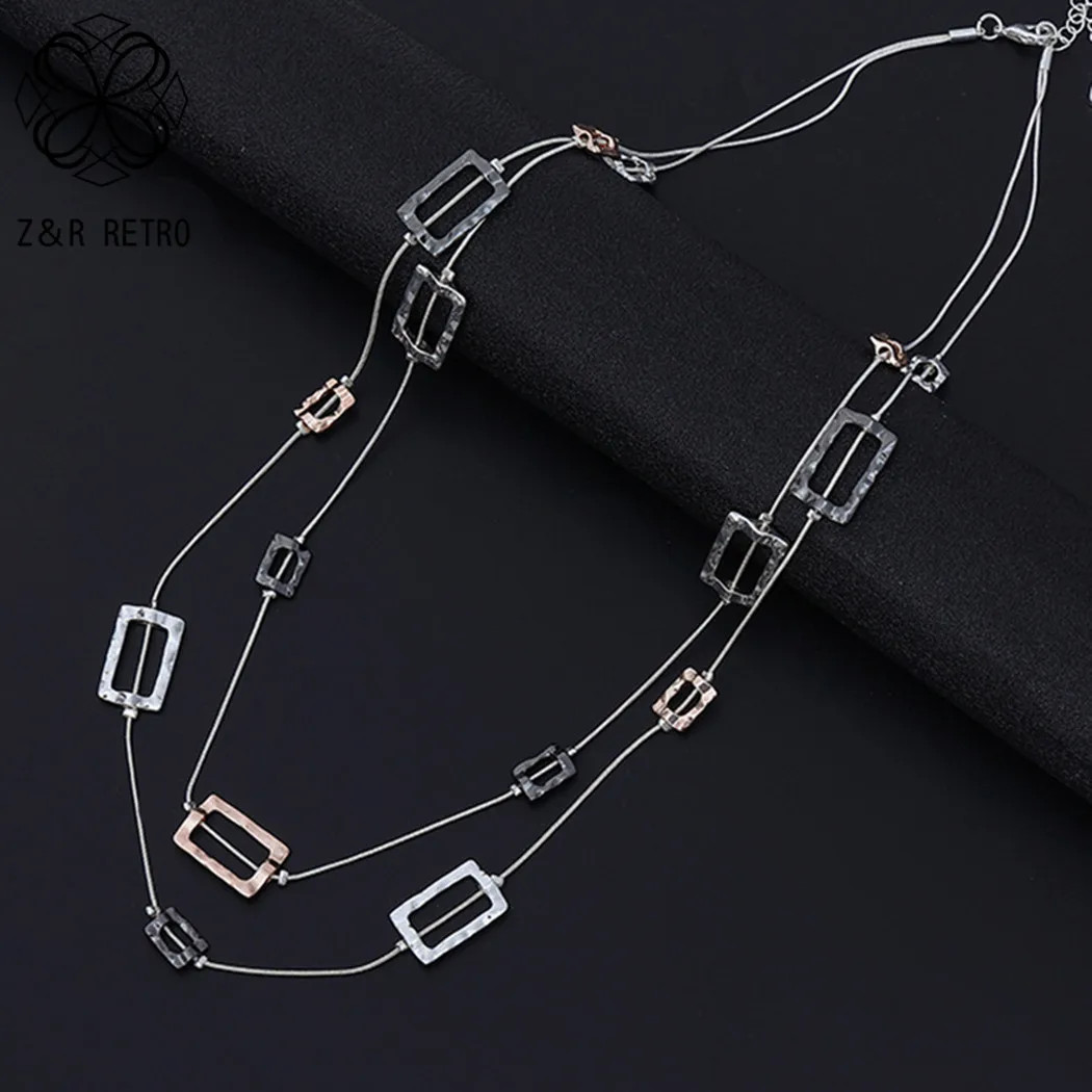 New in Korean Fashion Long Chains Alloy Suspension Pendants Collares Necklace