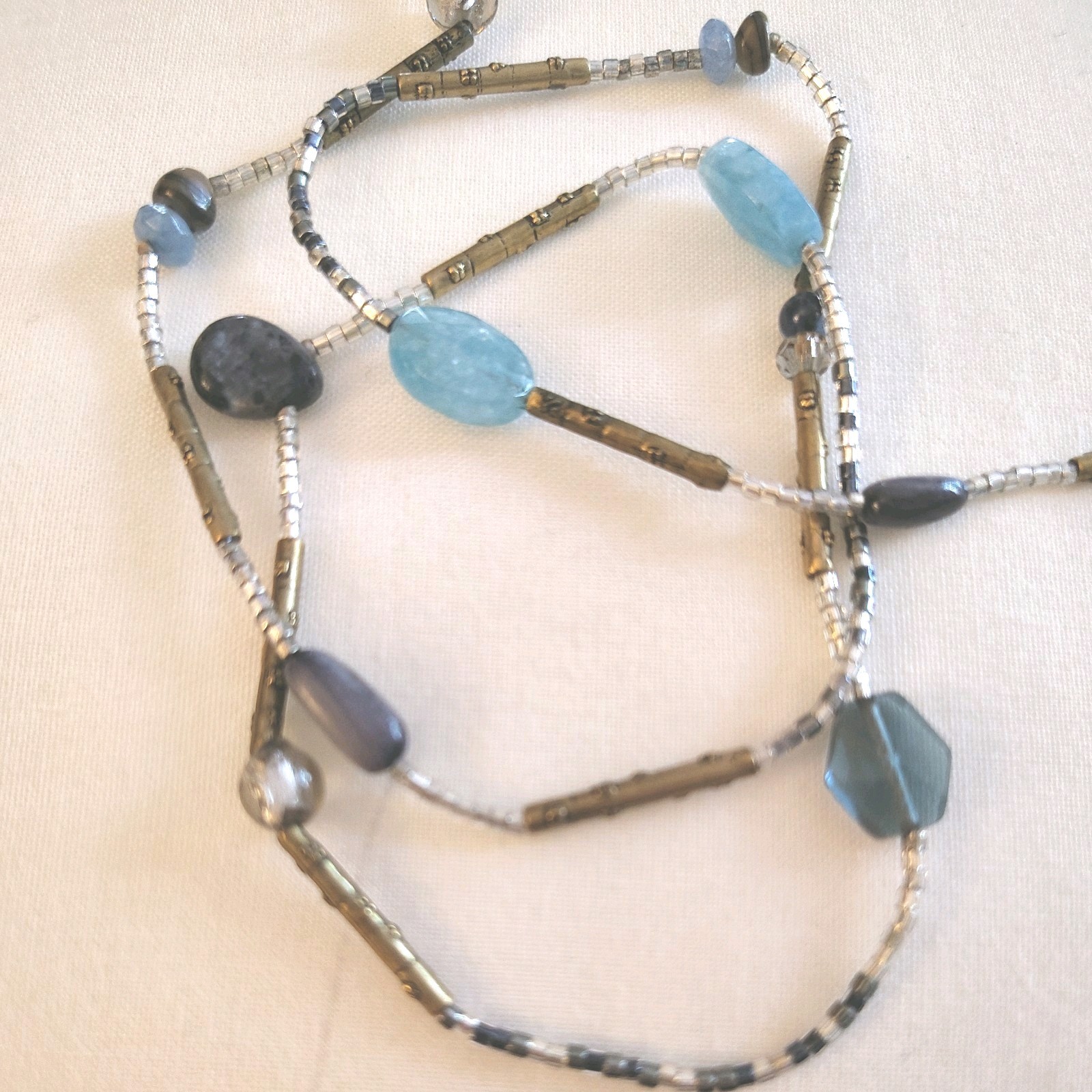 Authentic SILPADA “Olivia” Necklace Sterling Silver Blue Quartz Kyanite 60″