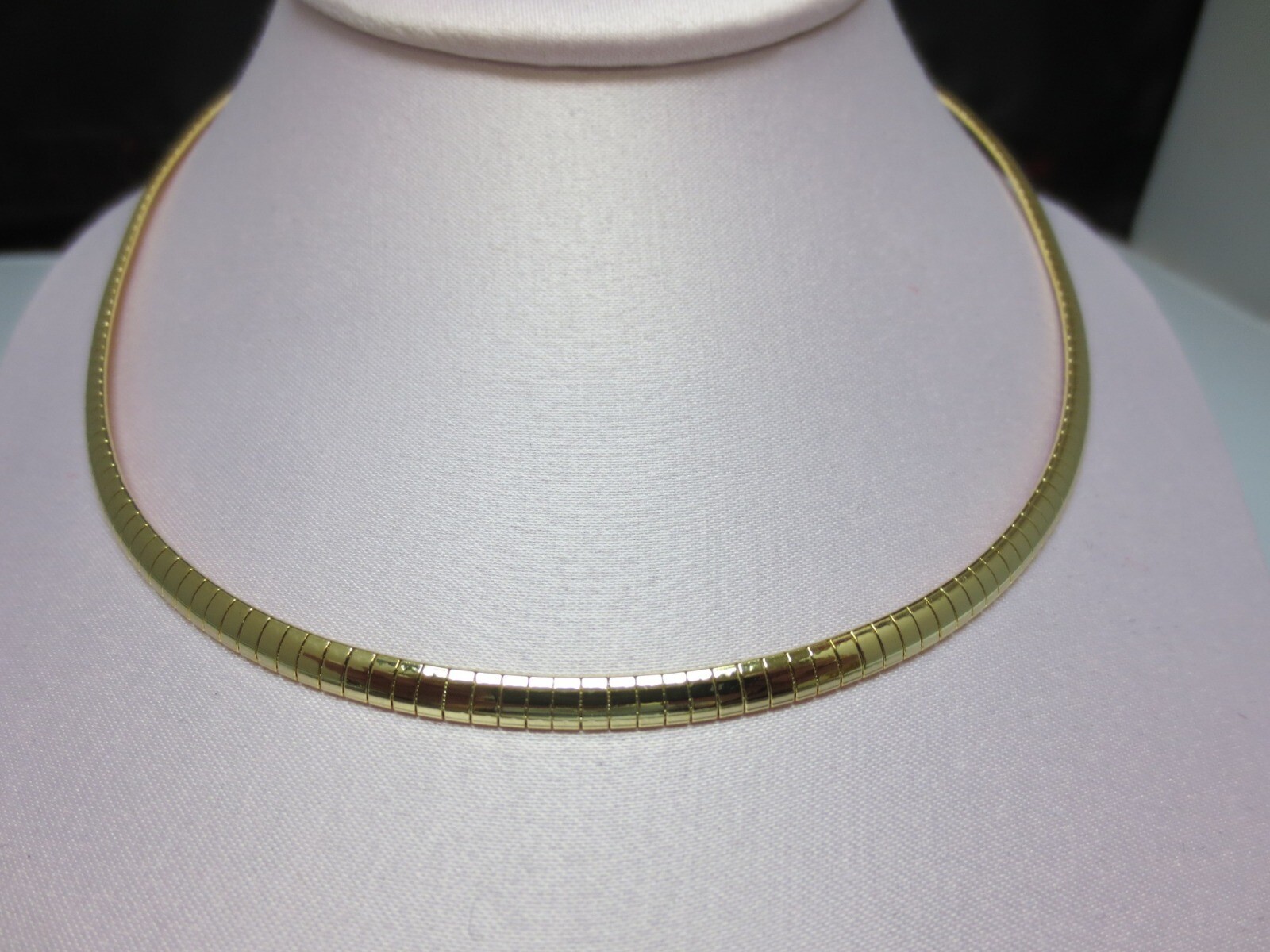20″ 4MM 14KT GOLD PLATED OMEGA CHAIN NECKLACE
