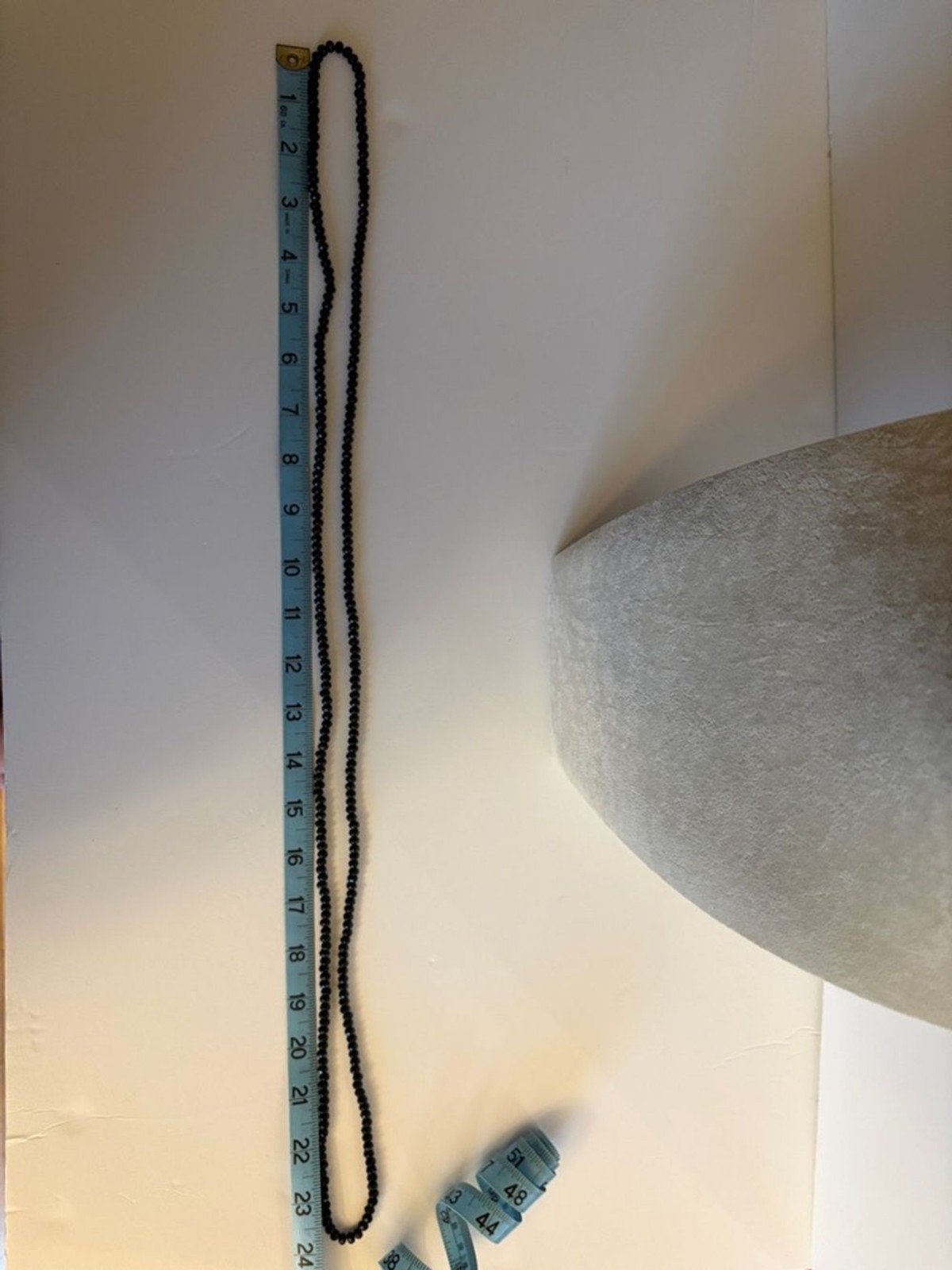 Long Black Faceted Bead Necklace 46” | Layering Strand Wrap Minimalist