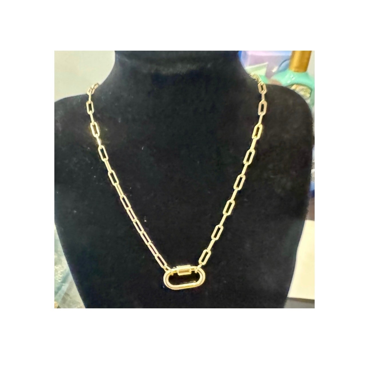 Madewell Womens Carabiner Mixed Chain Necklace Antique Gold One Size NWOT