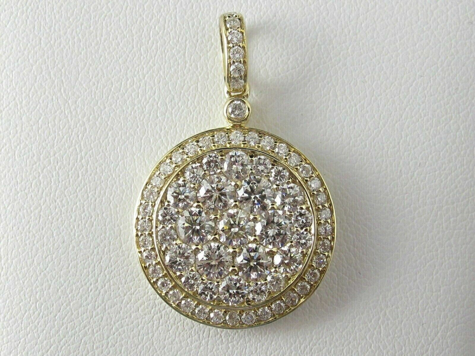 2.00 Ct Round Cut Diamond VVS1/D Pendant With Free Chain 14K Yellow Gold Finish