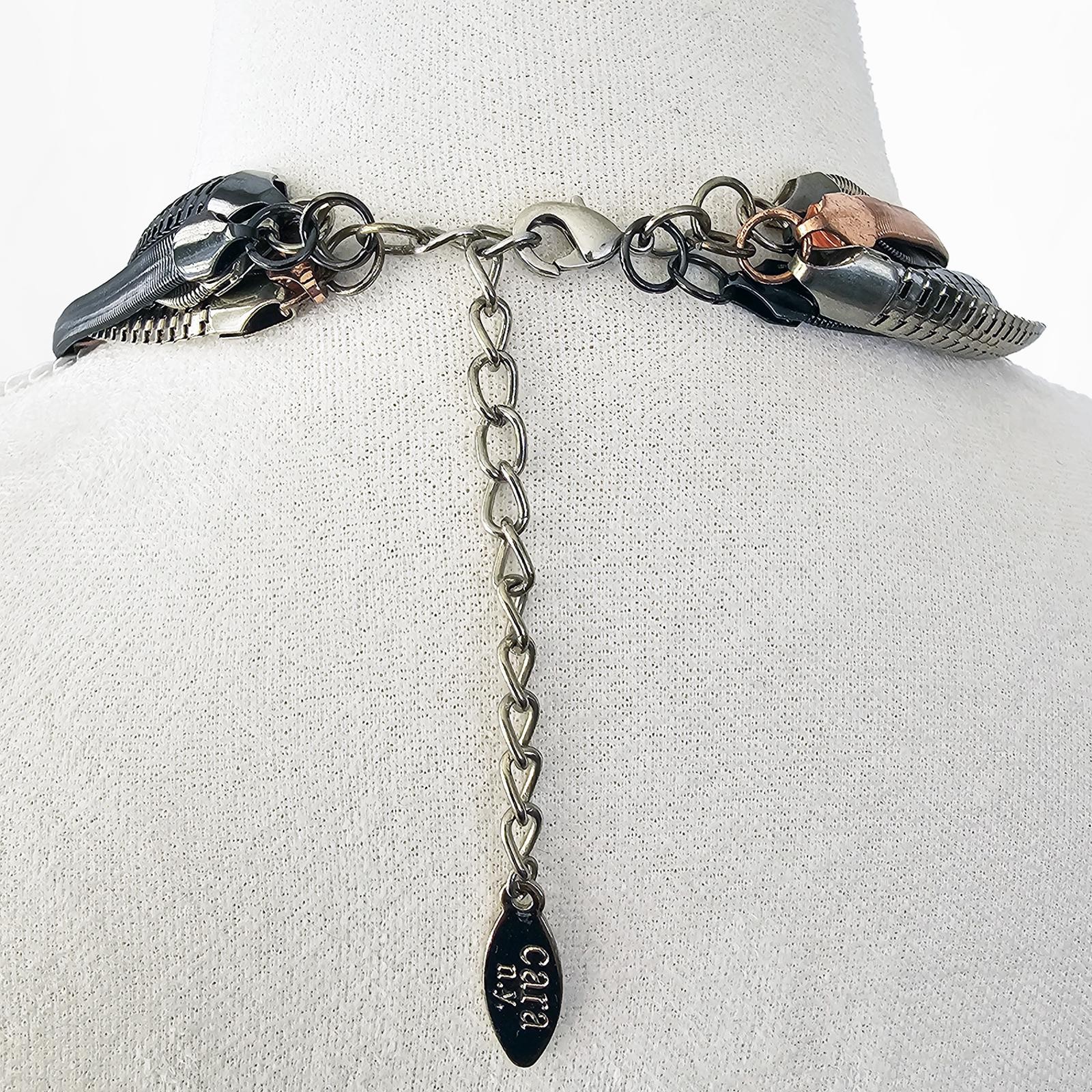 Multi-Chain Metal Necklace with Mixed Finishes Cara NY