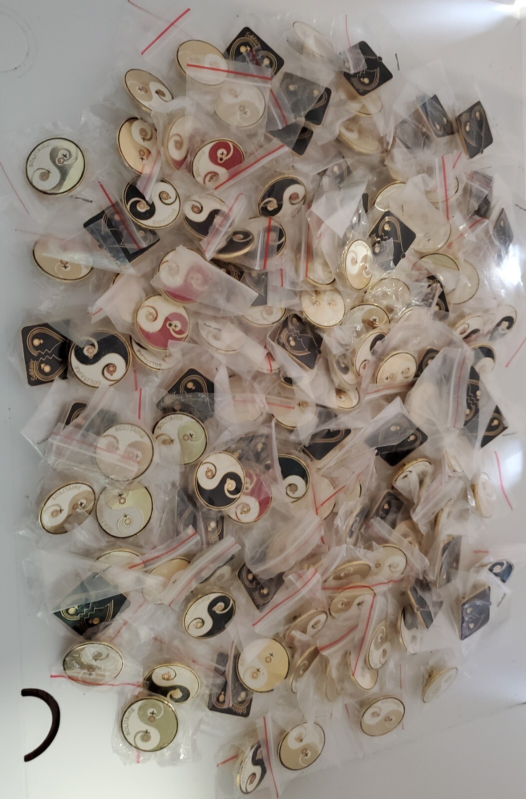 140+ Huge Lot Of Yin Yang Heart Male Female Solitaire Pins B64