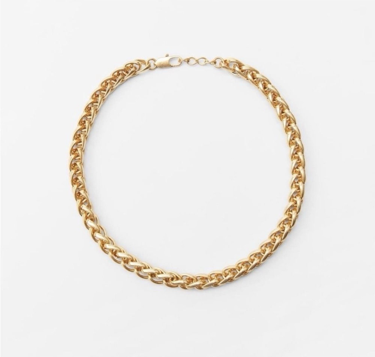 Zara Interwoven Chain Necklace Gold Tone Chunky Statement Collar Lobster Clasp