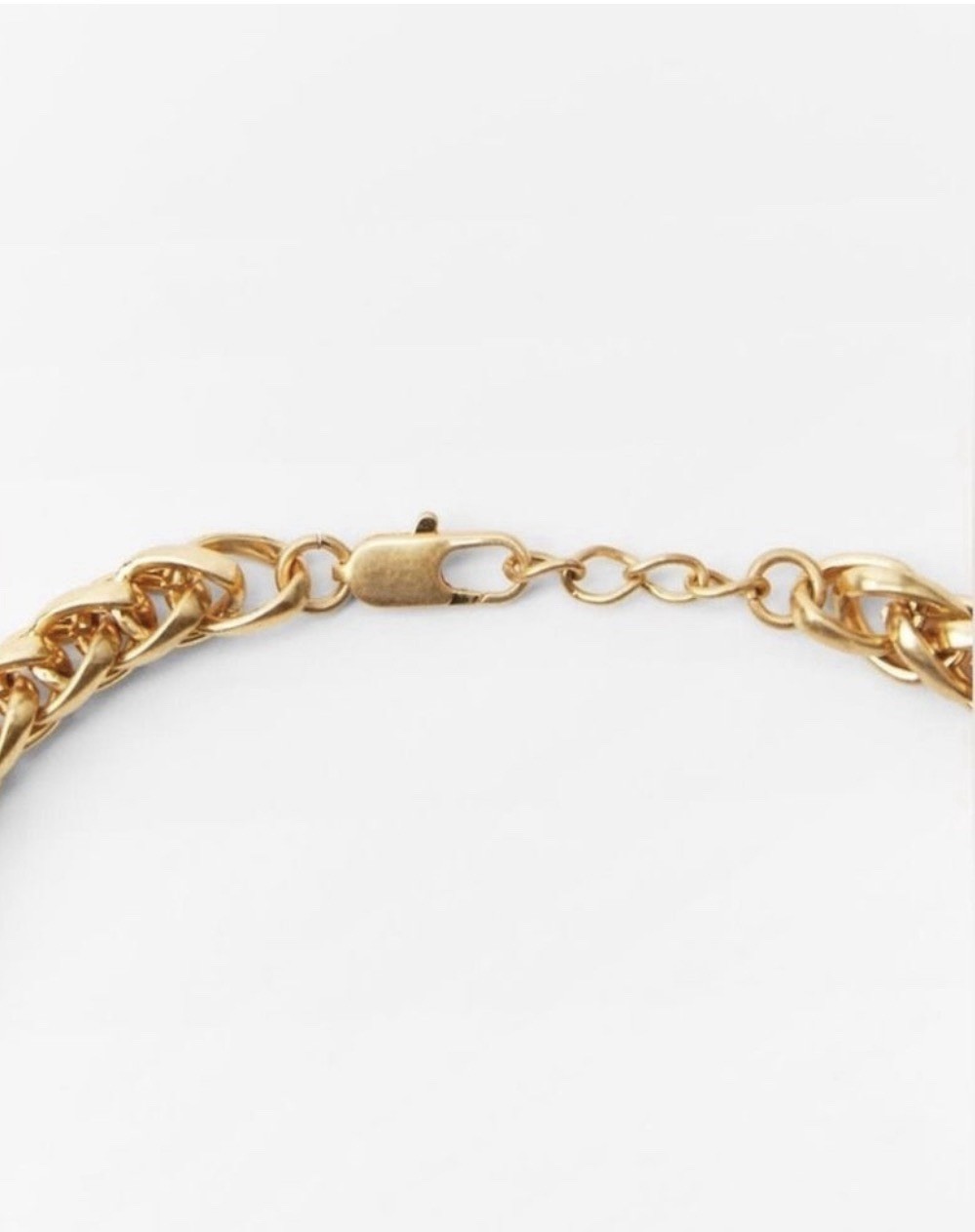 Zara Interwoven Chain Necklace Gold Tone Chunky Statement Collar Lobster Clasp