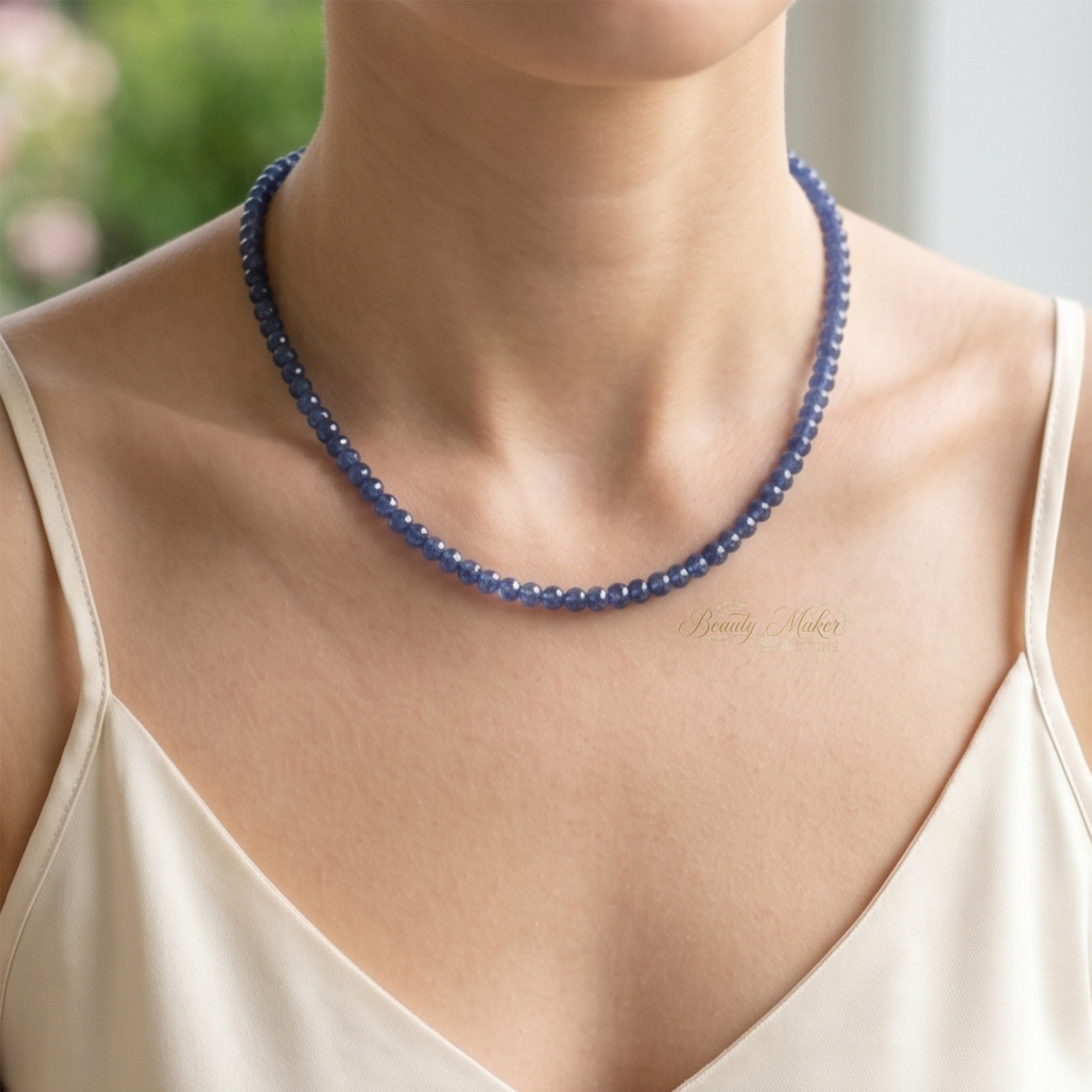 Blue Sapphire Faceted Choker September Birthstone Gift New Journey Companion