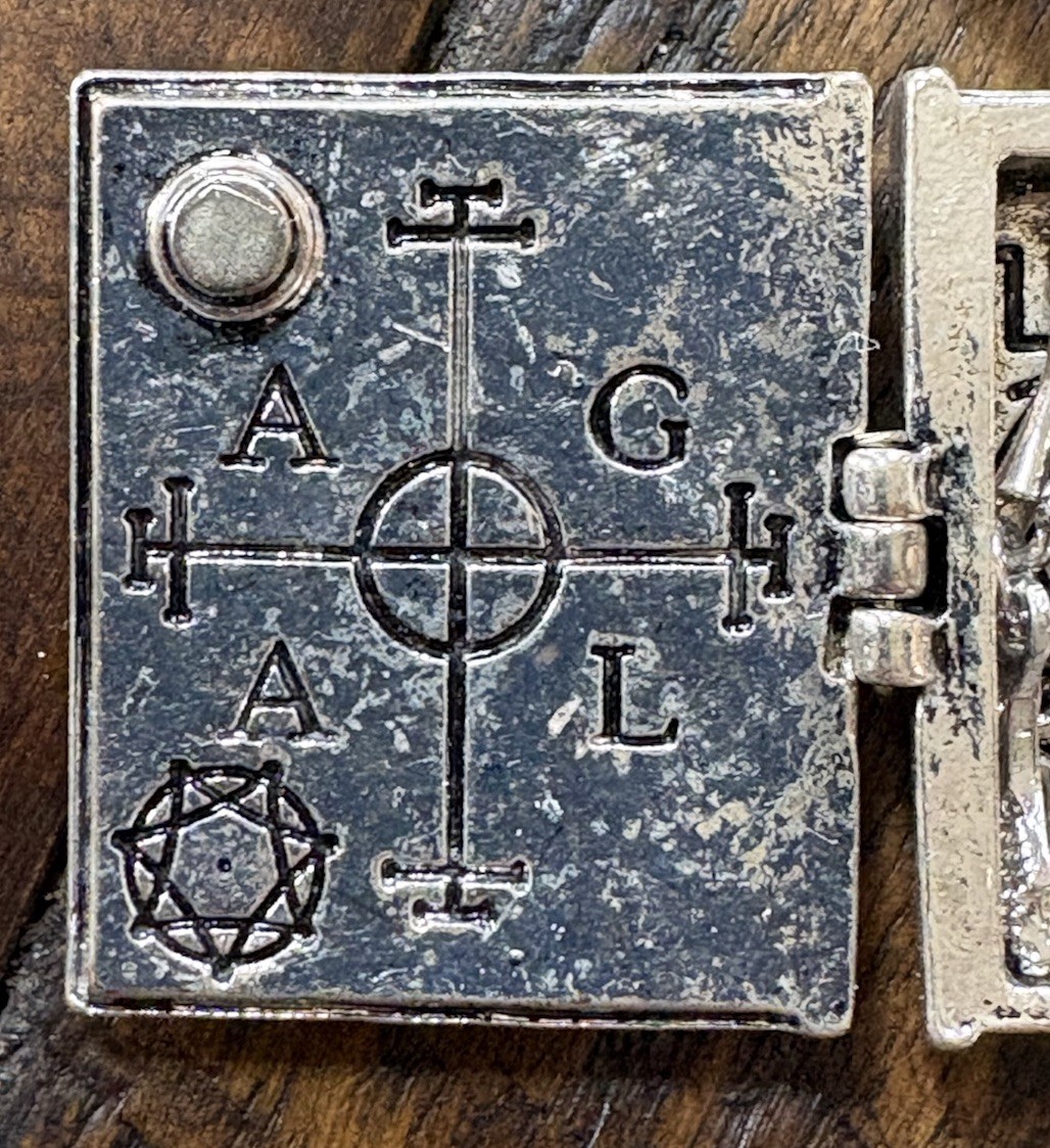 Magic Spell Book Pendant & Necklace Opens Skeleton Cosplay