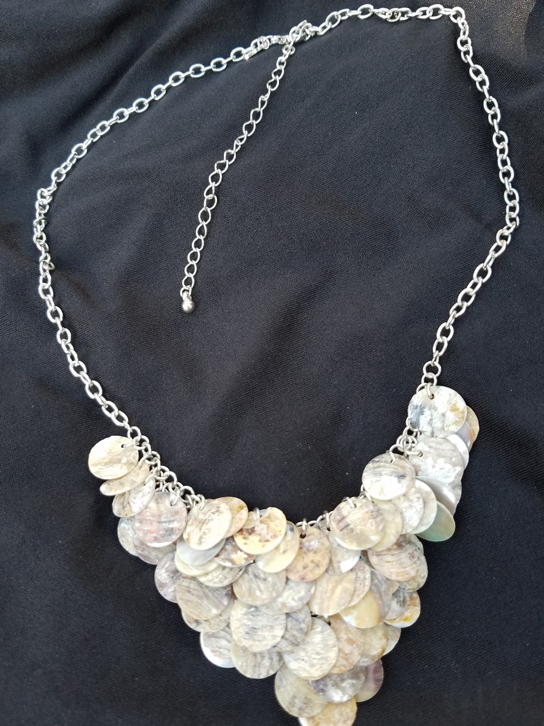 Premier Designs Beachside Genuine Shells Cluster Statement Necklace Behemian