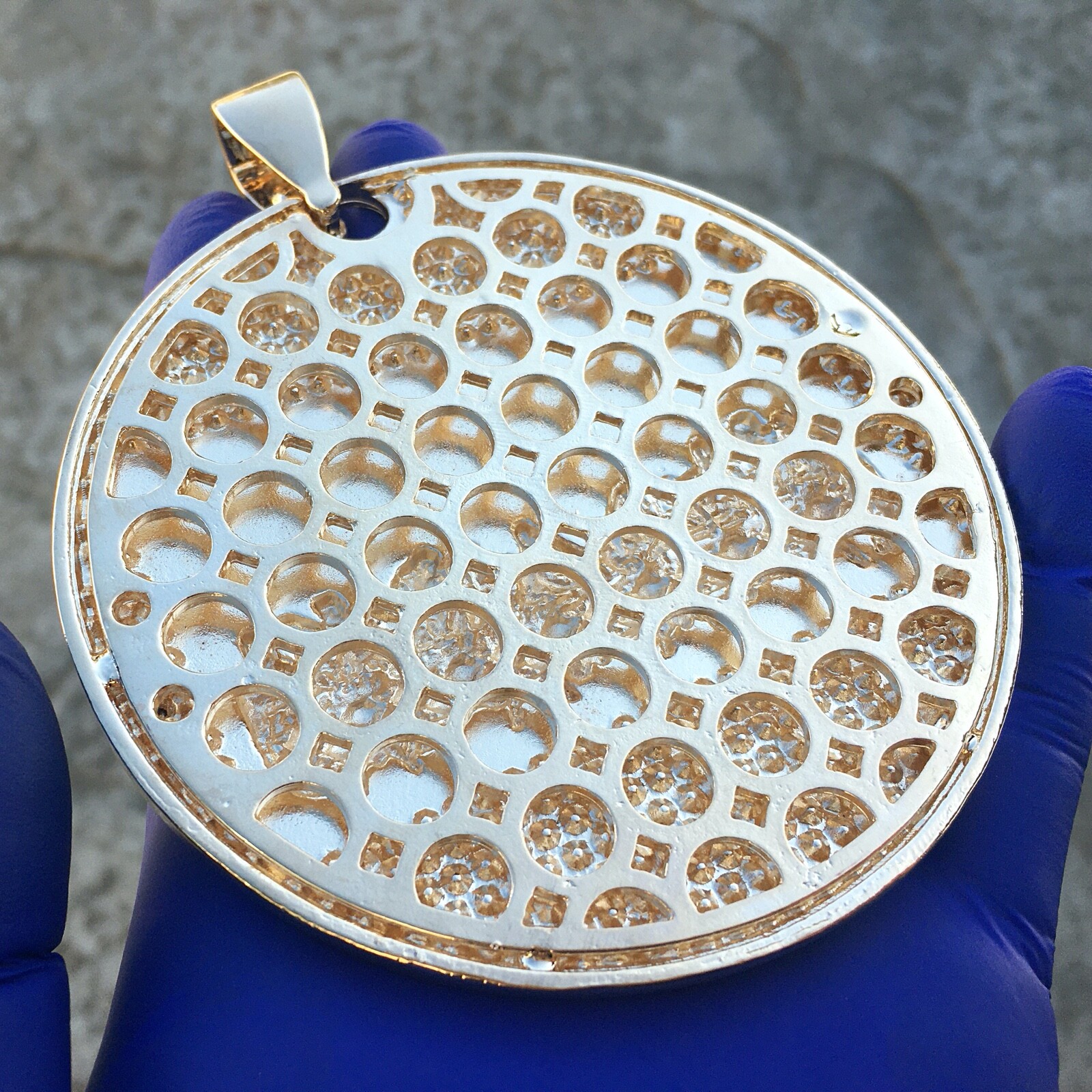 Huge The Last Supper Iced Simulated CZ Pendant Gold Plated Hip Hop Medallion